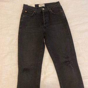 AGOLDE high rise slim fit Nico black jeans